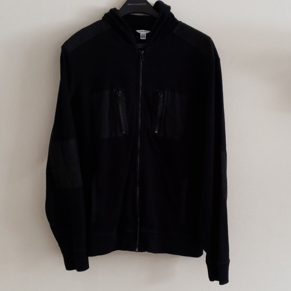Men's XL full zip black hoodie Calvin Klein EUC